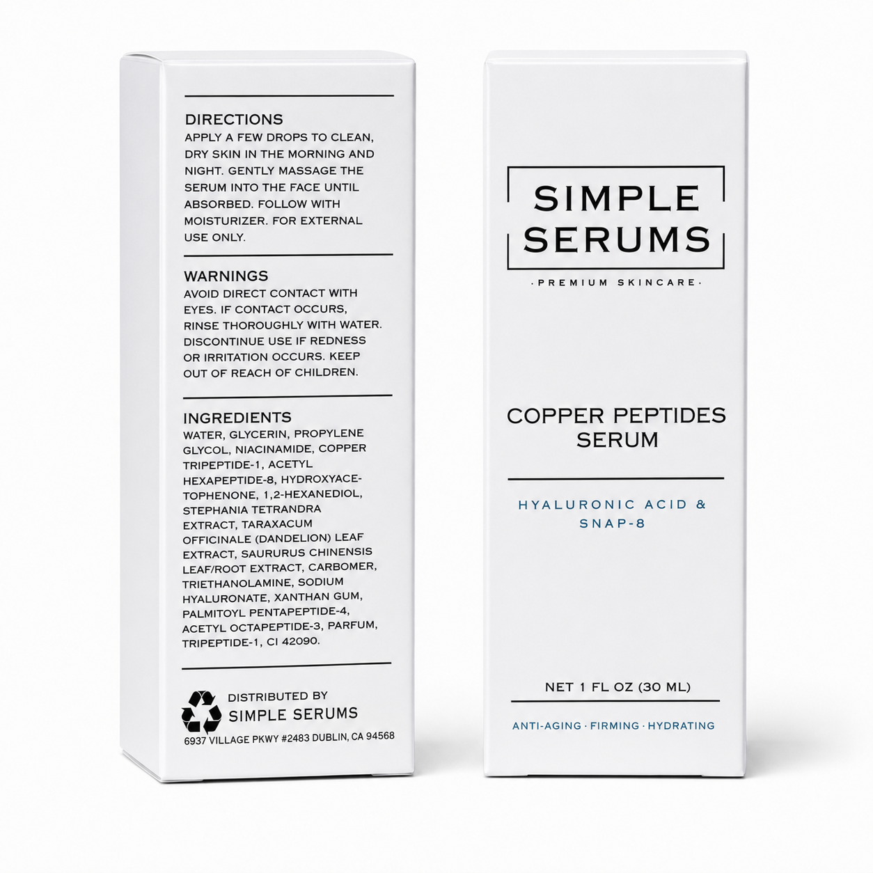 GHK-CU Copper Peptide Serum With Snap-8 & Hyaluronic Acid